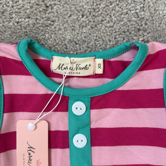 Marie Nicole Pink and Teal Ice Cream Truck Ruffled outfit Size XS - Picture 5 of 7